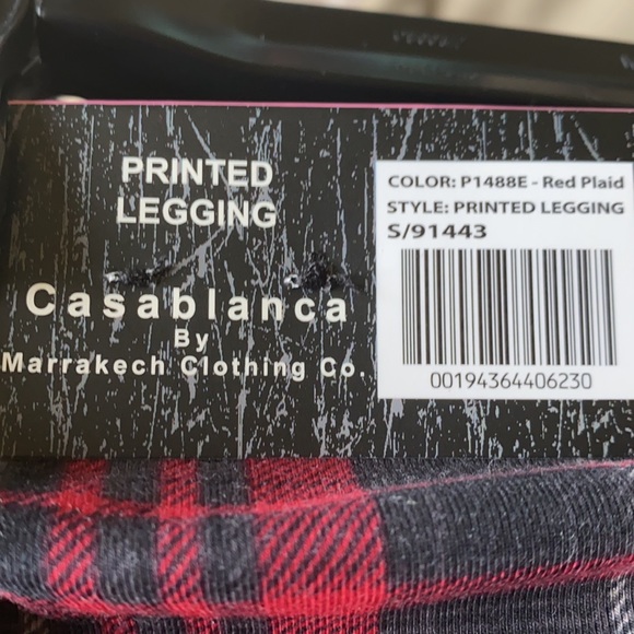 Casablanca Red Plaid leggings Sm - Picture 4 of 4
